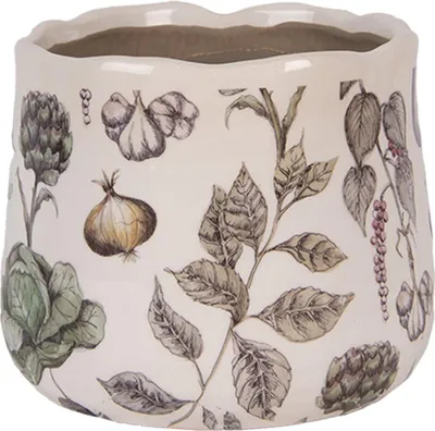 Obrázok produktu pre Clayre & Eef Kvetináč Ø 14x12 cm Béžová keramika Zelenina