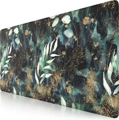 Produktbild von CSL Gaming Mauspad, XXL, 900 x 400 x 3 mm, Schreibtischunterlage, extralarge, waschbar, Gold Floral
