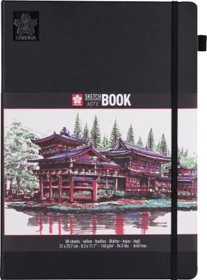 Produktbild von SAKURA Skizzenbuch/Notizbuch 210 x 297mm schwarz/cremeweiß 80 Blatt