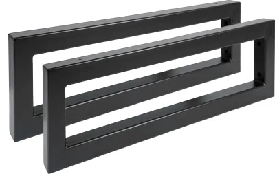 Produktbild von Natural Goods Berlin Wandkonsole RECHTECK, Regalhalter, Wandhalterung, Waschtische, Regalträger, Schwarz, 450 mm Tiefe, 2 Stück