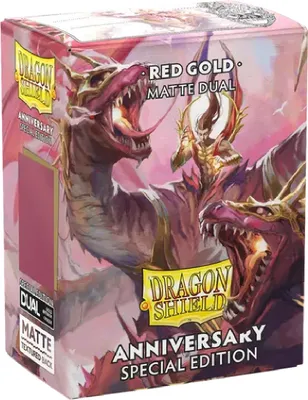 Immagine prodotto di Dragon Shield Matte Dual Sleeves Edizione speciale - Oro rosso (100 maniche)