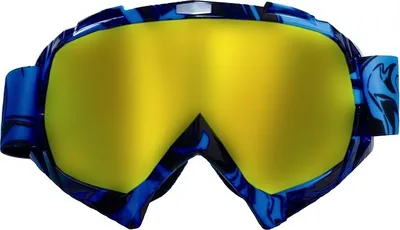 Produktbild von Motocross Brille blau mit goldenem Glas