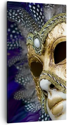 Produktbild von Bild auf Leinwand - Leinwandbild - Maske Gesicht Mysterium - 55x100cm - Wand Bild - Wanddeko - Leinwanddruck - Bilder - Kunstdruck - Wanddekoration - Leinwand bilder - Wandkunst - PA55x100-0147