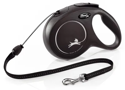 Produktbild von Flexi New CLASSIC, Hund, Rückziehbare Leine, Schwarz, Kabel/Schnur, 20 kg, 8 m