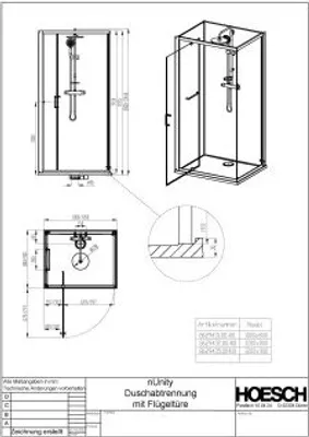 Produktbild von Hoesch 8629431.101401 DA nUnity Eckversion 1000x800