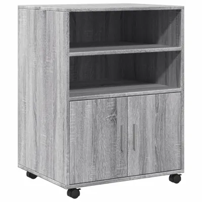 Obrázok produktu pre Skrinka na kolieskach sivá sonoma 60x48x81 cm kompozitné drevo