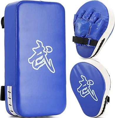 Produktbild von WUWEOT 2-in-1-Punching-Patch-Set, Boxhandschuhe, Fokus-Pads und Taewondo-Focus-Schild, Thai-Pads, Karate-Punching-Handschuhe, Kick-Box-Schild, Kampfsport, MMA-Punching-Handschuhe