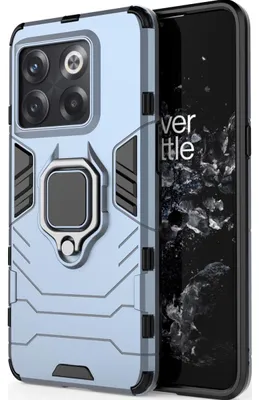 Produktbild von Mobigear Armor Ring Schutzhülle für OnePlus 10T, Hartschalen-Rückseite, stoßfest mit Ringhalterung - Marineblau