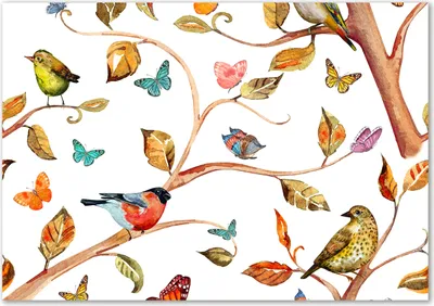 Produktbild von Tulup® Glas-Bild - 100 x 70 - Wandbild aus Glas - Wandkunst - Wandbild hinter gehärtetem Sicherheitsglas - Tiere - Vögel Schmetterlinge - Mehrfarbig