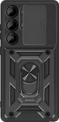 Produktbild von Mayaxess, Hülle für Galaxy S25 Ultra Ring Support mit Kameraschutz, Schwarz