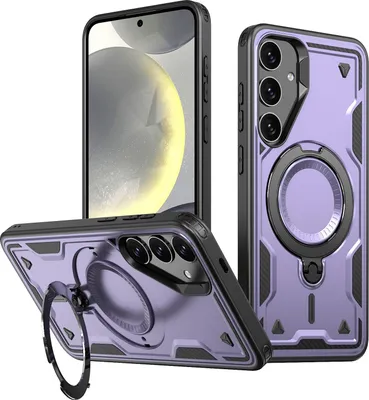 Image de Étui MagSafe pour Samsung Galaxy S25 Plus/S24 Plus - Coque arrière Phonesta MagLock Armor avec anneau - Violet