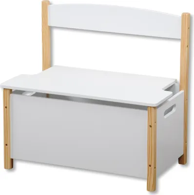 Produktbild von Kinder-Sitzbank mit Stauraum, weiß, Maße: 60 x 34,5 x 56 cm, 1771313