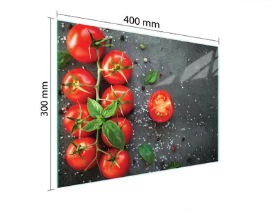 Produktbild von Schneidebrett Herdabdeckplatte Multiglasschneidplatte 40x30 cm Schiefer Tomaten