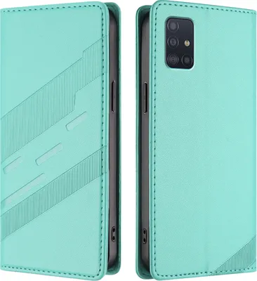 Image de Etui pour Samsung Galaxy A51 4G, étui en cuirPolyuréthaneavec fente pour cartes et fonction stand Türkis