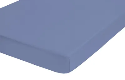 Produktbild von biberna Feinbiber-Spannbetttuch 0002744 color: blau, size: 1x 90x190 cm - 100x200 cm