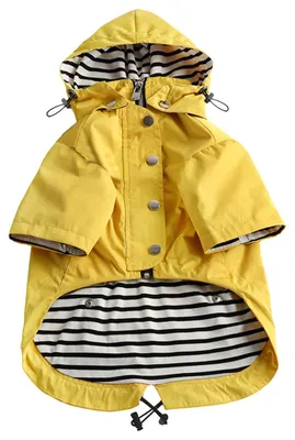 Produktbild von Hunderegenmantel Hunderegenjacke mit Kapuze - Wasserabweisend - Gelb - Größe S