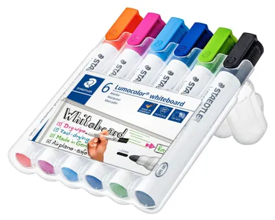 Produktbild von Whiteboard Trockenlöschmarker 6 Farben v2 Etui Staedtler