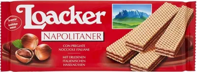 Produktbild von 12x Loacker Wafer Napolitaner kekse snack biscuits Waffel mit Haselnusscreme 175g mit feinen italienischen Haselnüssen