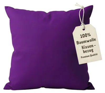 Produktbild von 2er Pack Kissenbezug 80x80 cm Lila | 100% Baumwolle | Doppelpack PREMIUM Kissenhülle mit verdecktem Reißverschluss