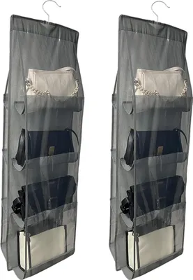 Immagine prodotto di Versatile organizer da borsa sospeso con 8 tasche e scomparti trasparenti Grigio