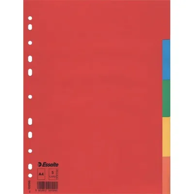 Produktbild von Esselte Register Economy 100199 blanko DIN A4 5Bl. Karton farbig