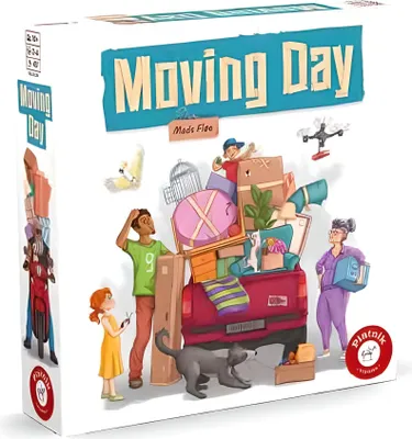 Produktbild von Piatnik 6724 Moving Day, Zeit für einen Umzug – Optimierungs-und Taktikspiel – Für 2 bis 4 Spieler ab 10 Jahren