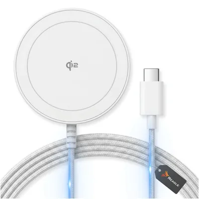 Produktbild von MagSafe Qi2.2 Ladegerät Induktive Ladestation 25W Magnet Wireless Charger Kabelloses Ladepad Kompatibel mit Samsung Galaxy Apple iPhone AirPods Weiß
