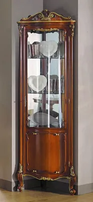 Obrázok produktu pre Casa Padrino luxusná baroková rohová skriňa hnedá / zlatá - Ručne vyrábaná rohová skriňa s dvierkami z masívneho dreva - Ušľachtilý barokový nábytok - Luxusná kvalita - Vyrobené v Taliansku