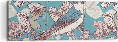 Produktbild von Bild auf Leinwand - Leinwandbild - Vogel Baum modern - 120x40cm - Wand Bild - Wanddeko - Wandbilder - Leinwanddruck - Bilder - Kunstdruck - Wanddekoration - Leinwand bilder - Wandkunst - CA120x40-3585