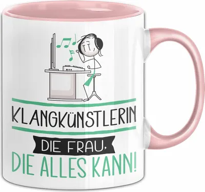 Produktbild von Klangkünstlerin Geschenk Tasse Becher Die Frau Die Allen Kann Geschenkidee für eine Klangkünstlerin Lustig (Rosa)