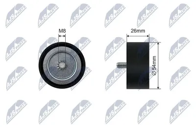 Produktbild von NTY RNK-ME-063 Spannrolle Keilrippenriemen 54mm passend für MERCEDES-BENZ SPRINTER 3,5-t Kasten (906) SPRINTER 3-t Kasten (906) SPRINTER 3,5-t Bus