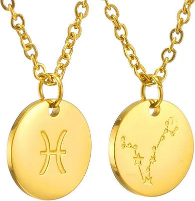 Image de Signe du zodiaque chaîne or poissons dames horoscope mère fille cadeau