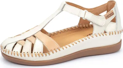 Produktbild von Pikolinos Damen Sandale Leder geschlossen T-Riemen Wedge Cadaques W8K-0705C1, Größe:39 EU, Farbe:Weiß