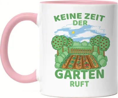 Produktbild von Keine Zeit Der Garten Ruft Tasse Rosa Hobby-Gärtner Pflanzen Garten Blumen Geschenkidee