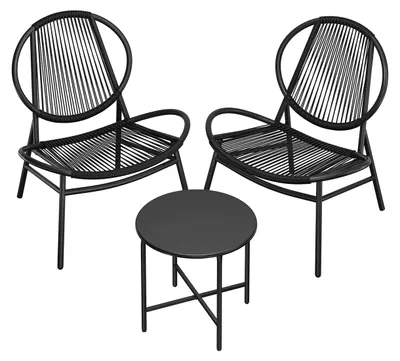 Produktbild von 3-teiliges Gartenmöbel-Set - PE - wetterfest - Tisch und Stühle