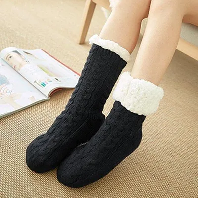 Produktbild von Antislip-Sokken für Damen, dicke und weiche Pantoffeln für Damen und Jugendliche, perfektes Geschenk für sie