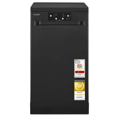 Produktbild von Exquisit Geschirrspüler GSP59109-451D schwarz | 9 Maßgedecke | 4 Programme | Eco 10 L | Startzeitvorwahl | LED-Anzeige | Aquastop