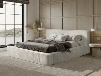 Produktbild von Polsterbett Doppelbett MODESTO 160x200cm in Stoff Lincoln Creme