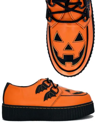 Produktbild von Orangene Jack O'lantern Trick or Treat Schuhe für Gothics & Halloween Fans Größe: 39