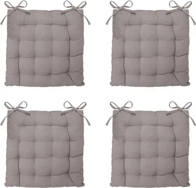 Imagen del producto de Eazy Living: Cojines para sillas, color gris claro, 38 x 38 cm, paquete de 4 unidades