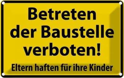 Produktbild von vianmo Blechschild 20x30 cm Betreten Baustelle verboten Warnschild Hinweisschild Sicherheit Vorsicht