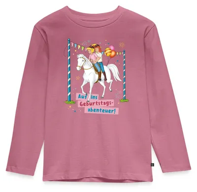 Produktbild von Spreadshirt Bibi & Tina Geburtstagsabenteuer Geburtstag Kinder Premium Langarmshirt, 134/140 (8 Jahre), Mauve