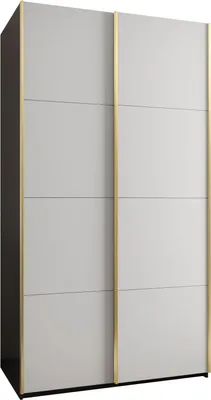Produktbild von MEBLE KRYSPOL LUX 1 Kleiderschrank - 245,5x140x64cm - Schwarz, Weiß, Gold