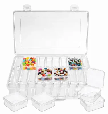 Aufbewahrungsboxen 20er Set, transparent, Kunststoff, mit Deckel
