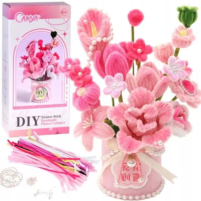 Produktbild von DIY-Kreativset: Stoffblumen in einer Blumenkastenvase gestalten (ZA5866)