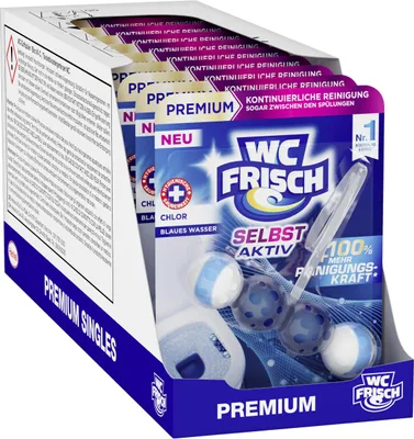 Produktbild von WC Frisch Selbst Aktiv Chlor Blauspüler (10er), 4in1-Klosteine Einhänger