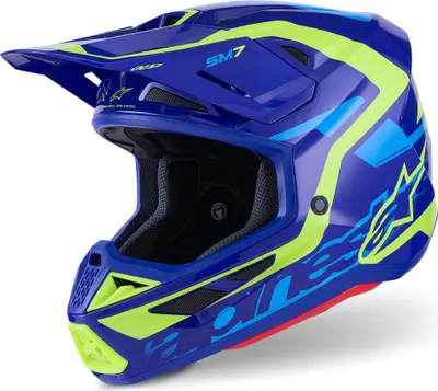 Produktbild von Alpinestars S-M7 Deed Motocross Helm, blau/gelb, XL (61/62)