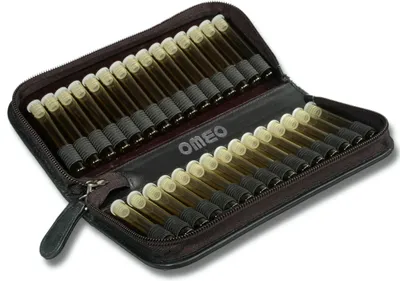 Produktbild von Hausapotheke Globuli Leder (ohne Gläser) | RFID | 16-560 Schlaufen| OMEO® schwarz 30er