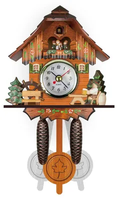 Produktbild von Wanduhr Holz, Vintage-Kuckucksuhr Mit Leisem Uhrwerk, Für Wohnzimmer Büro Küche