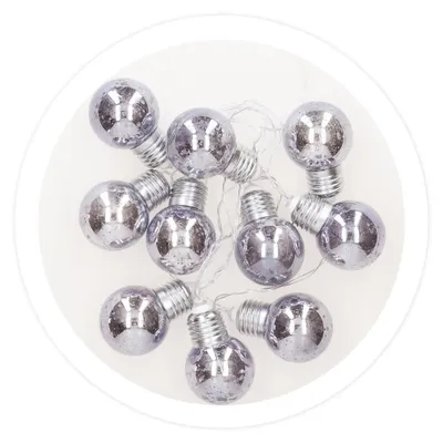 LED-Lichterkette silber, 1,35 m, kaltweißes Licht